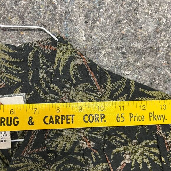 Chiamare Button Down Men XL Black Palm Trees Short Sleeve Hawaiian Tropical - Picture 6 of 9